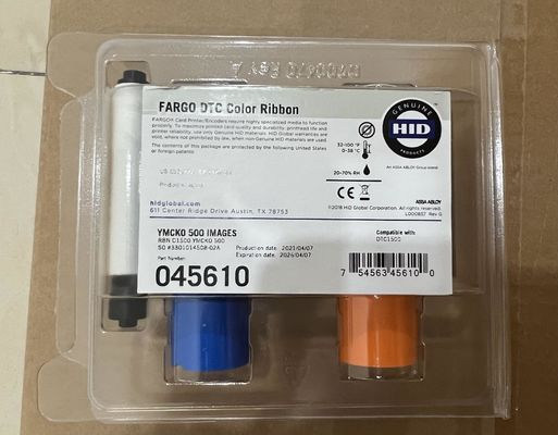 幅9mm オリジナルのHID Fargo 45610 YMCKO DTC1500 500プリントのためのフルカラーリボン