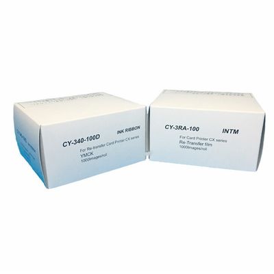 CY-340-100D YMCKリボンとCY-3RA-100 CY-340-100プリンタのための再転送フィルム選択